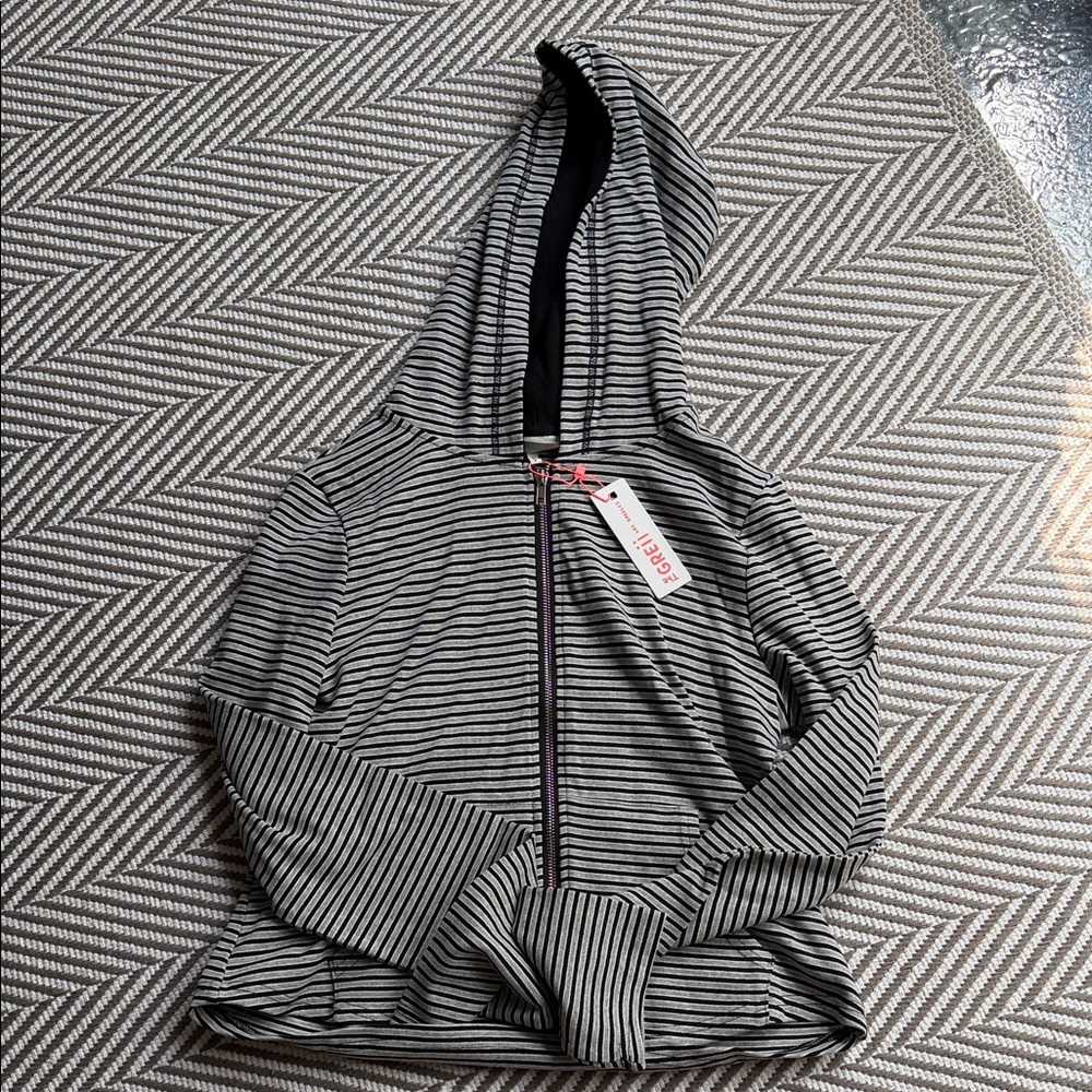 The Greii striped Black and Gray Lightweight Jacket